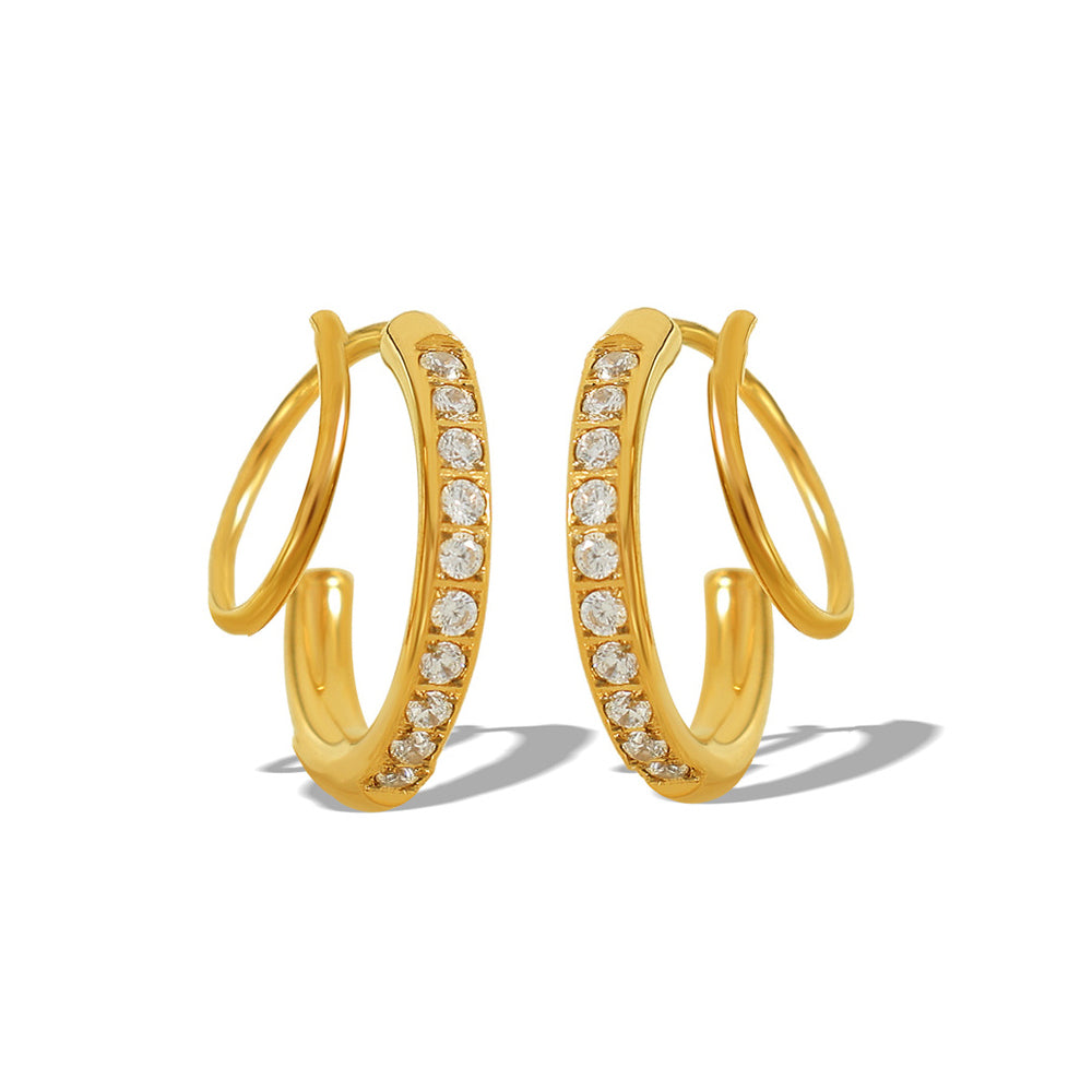 Arya Crystal Twin Hoops