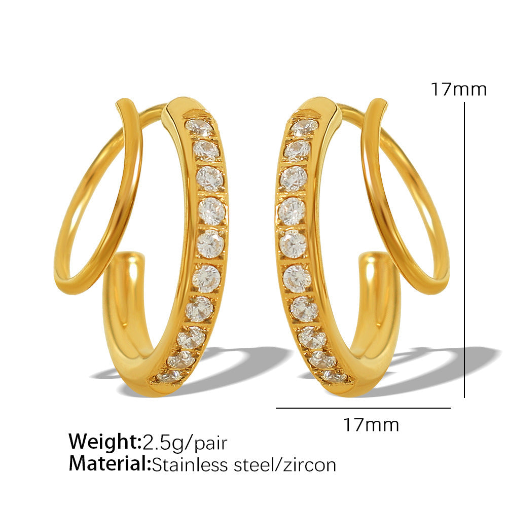 Arya Crystal Twin Hoops