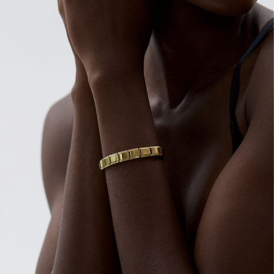 Arya Gold Block Stretch Bracelet