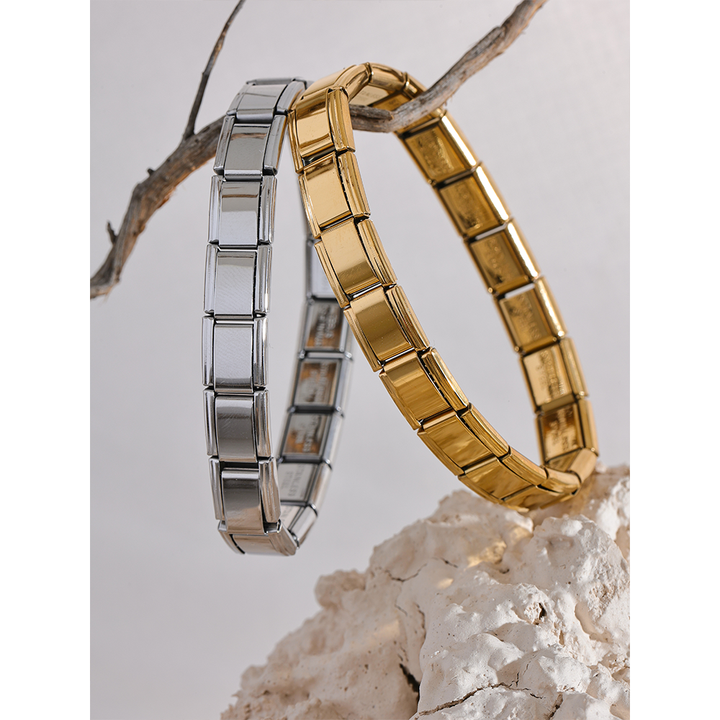 Arya Gold Block Stretch Bracelet