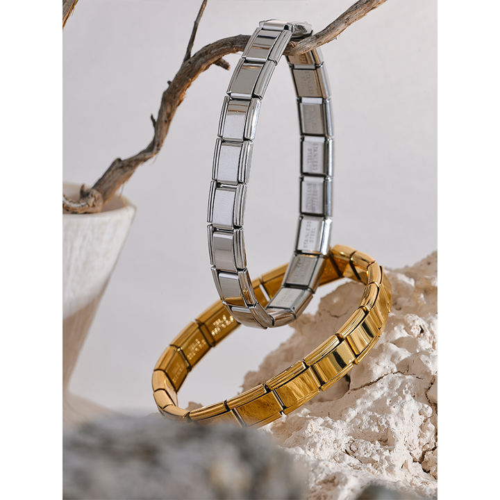 Arya Gold Block Stretch Bracelet