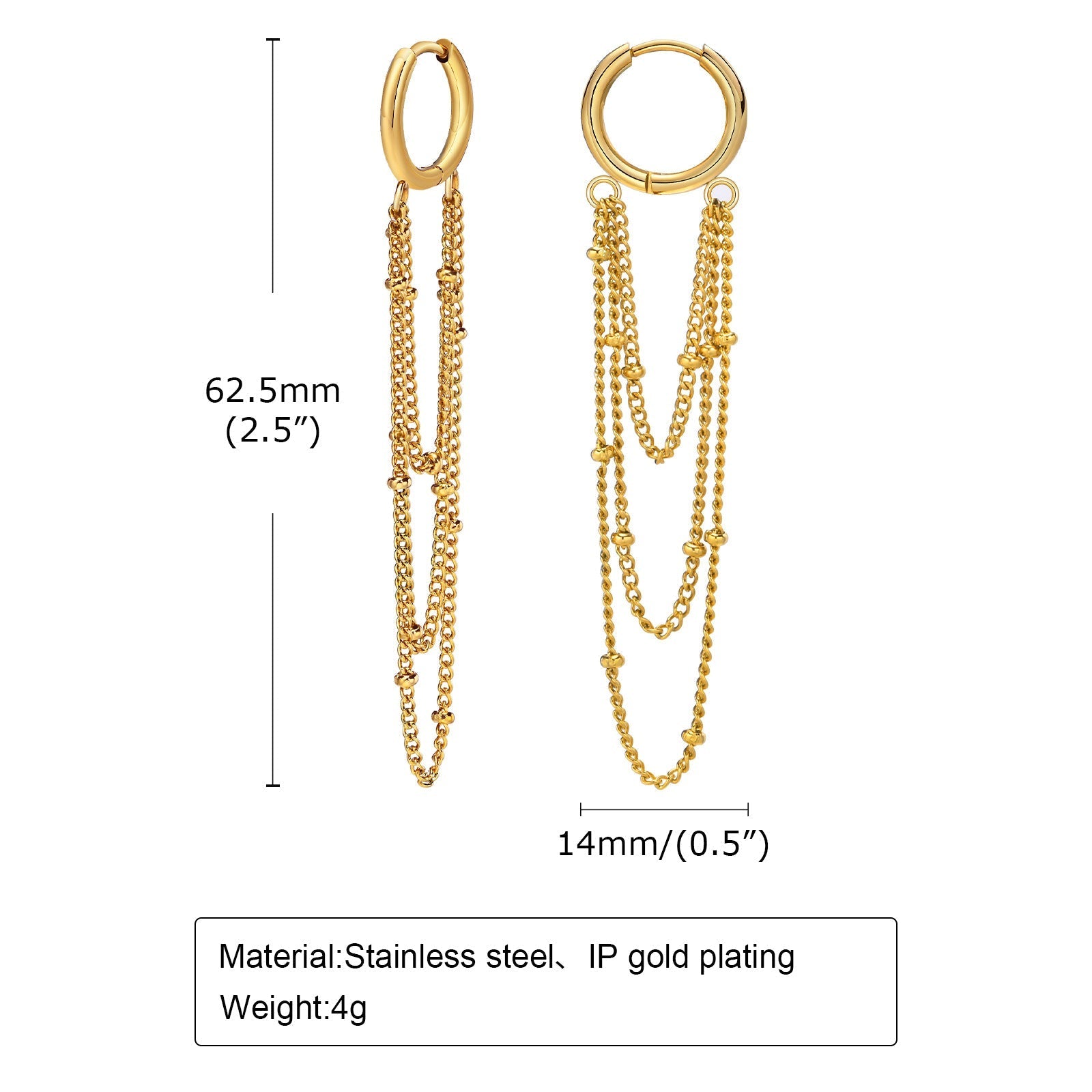 Diya Chain Drop Earrings