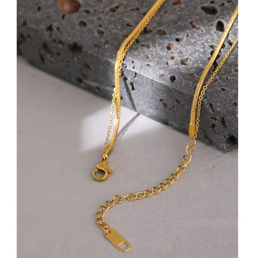 Diya Drop Disc Layered Necklace