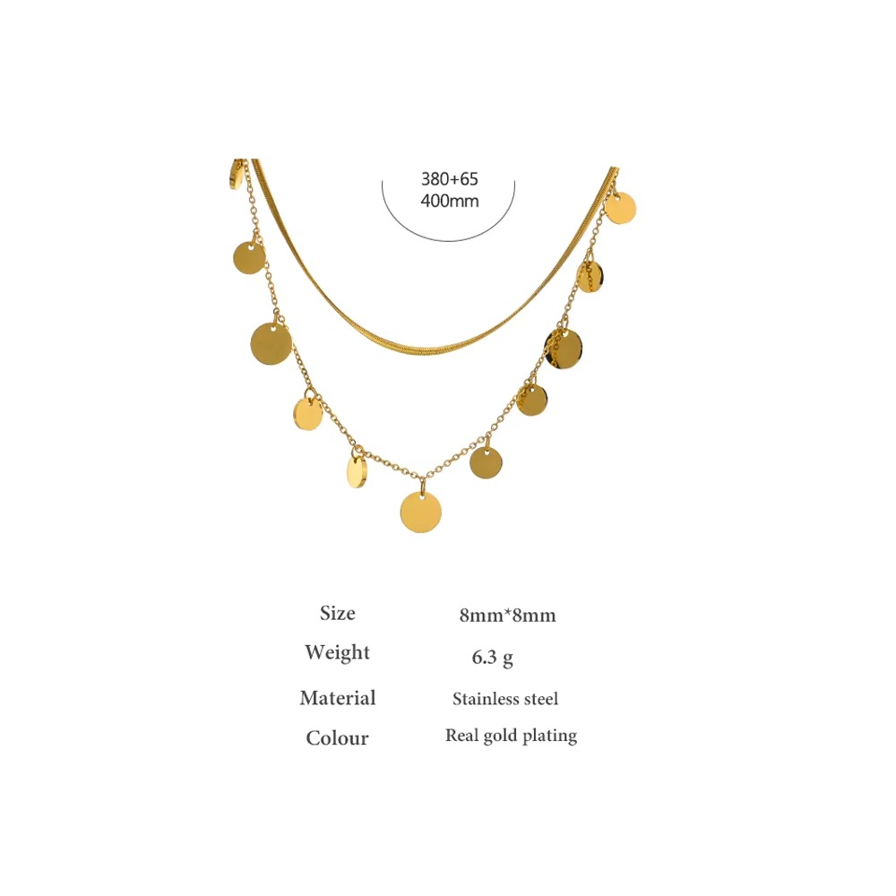 Diya Drop Disc Layered Necklace