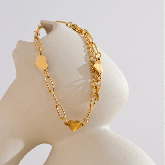 Diya Paperclip Heart Link Bracelet