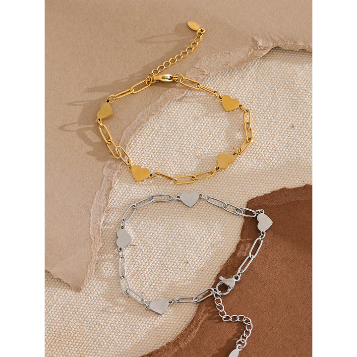 Diya Paperclip Heart Link Bracelet
