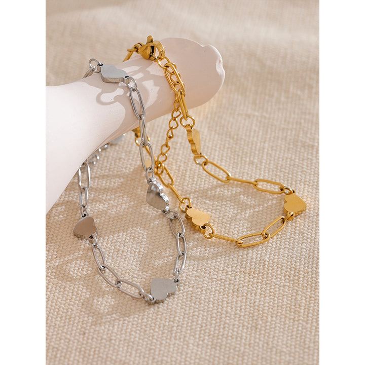 Diya Paperclip Heart Link Bracelet