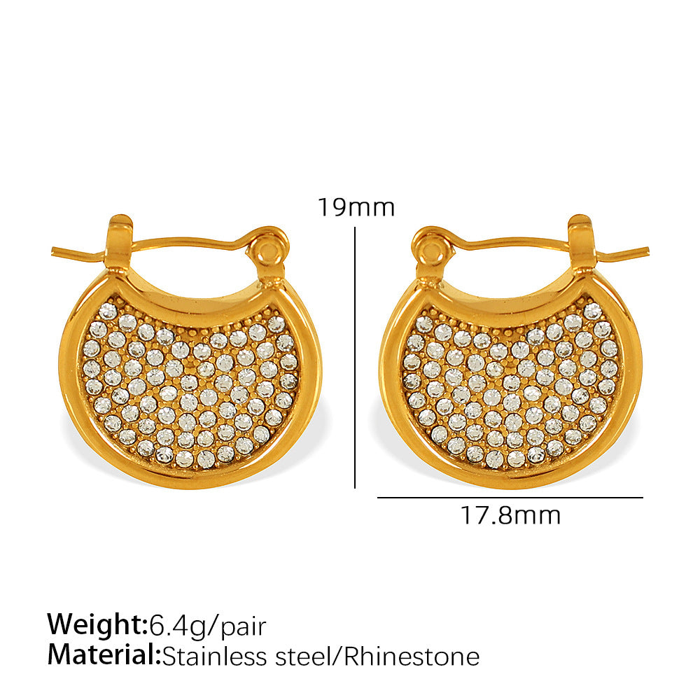 Diya Pave Crescent Hoops