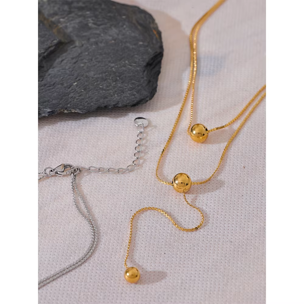 Diya Double Ball Drop Necklace