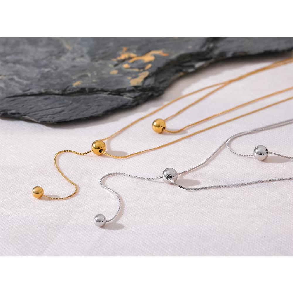 Diya Double Ball Drop Necklace