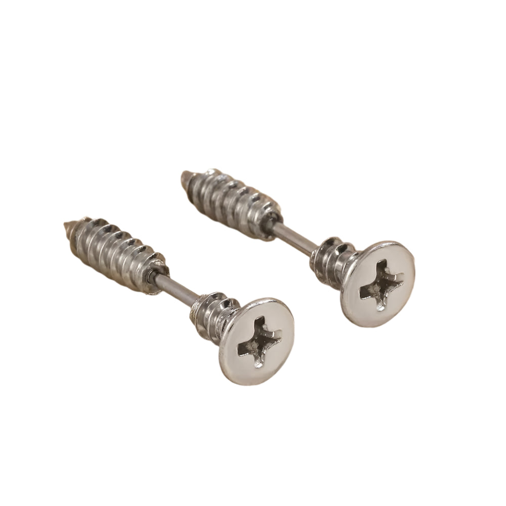 Edge Screw Stud Gold Earrings