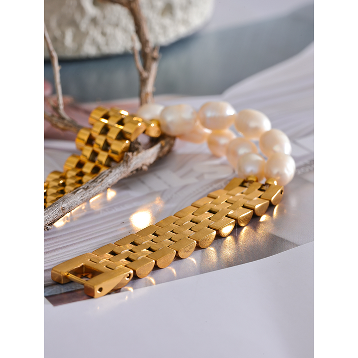 Eila Pearl Link Block Bracelet