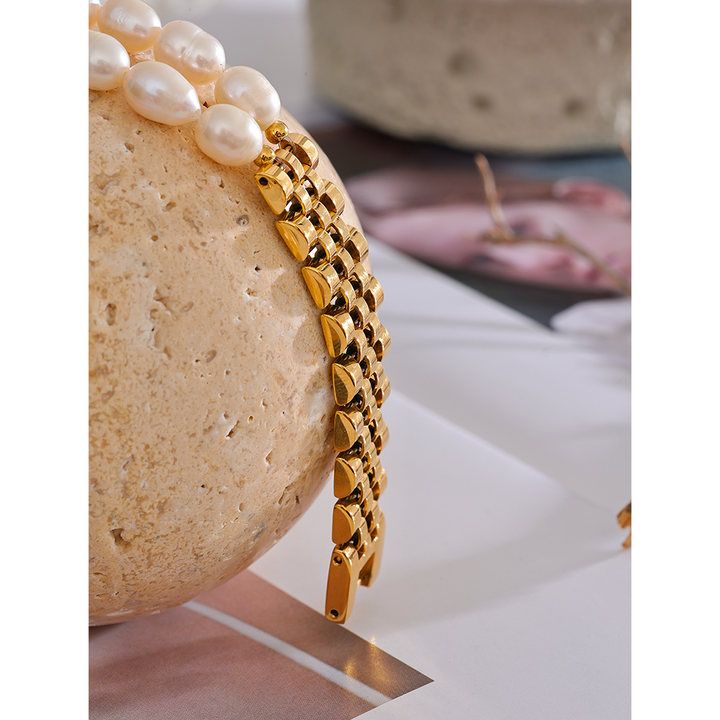 Eila Pearl Link Block Bracelet