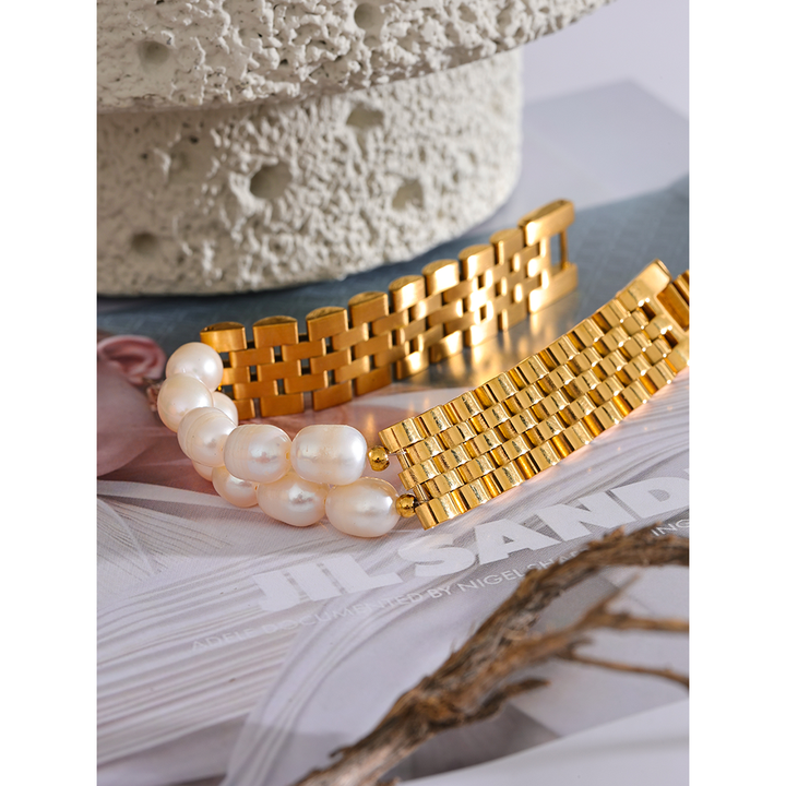 Eila Pearl Link Block Bracelet