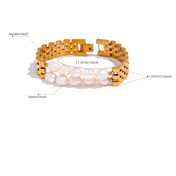 Eila Pearl Link Block Bracelet