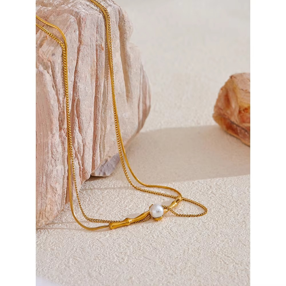 Eira Bamboo Pearl Necklace