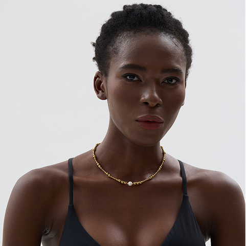 Eira Bold Pearl Bead Chain Necklace