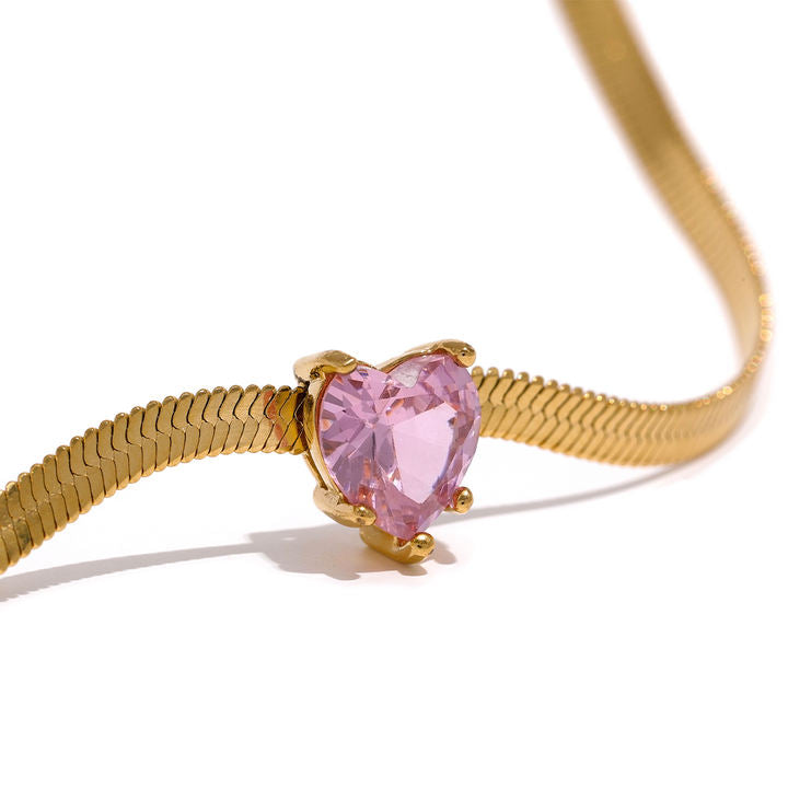 Elina Heart Charm Chain Necklace