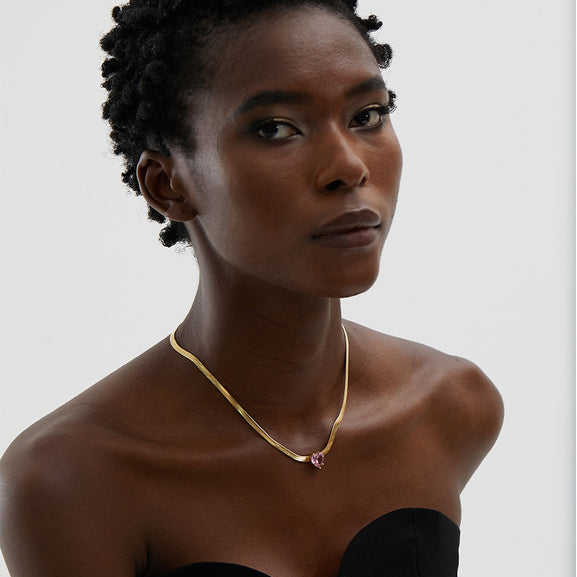 Elina Heart Charm Chain Necklace