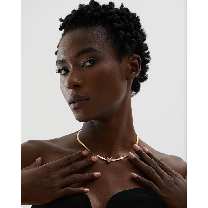 Elina Heart Charm Chain Necklace