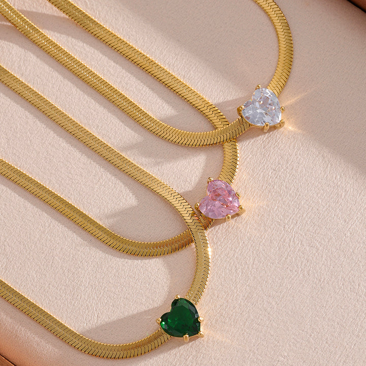 Elina Heart Charm Chain Necklace