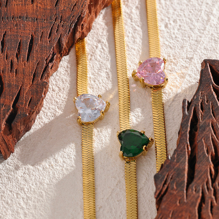 Elina Heart Charm Chain Necklace