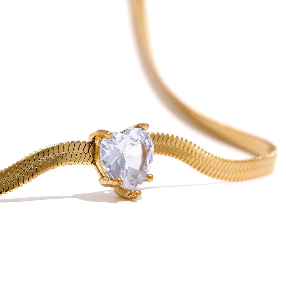 Elina Heart Charm Chain Necklace