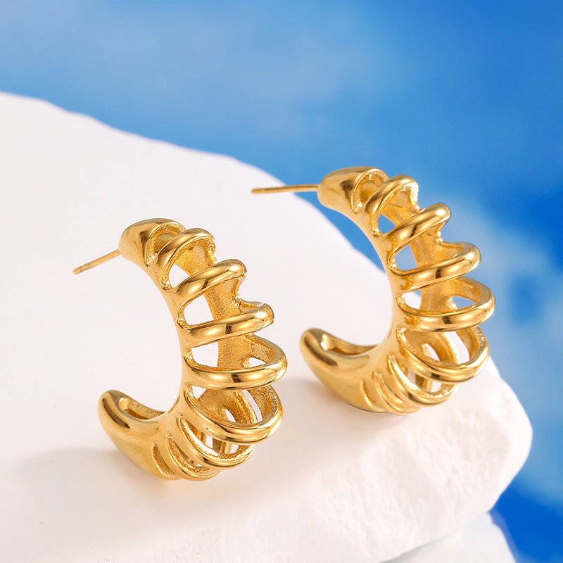 Elira Wave Crest Hoops
