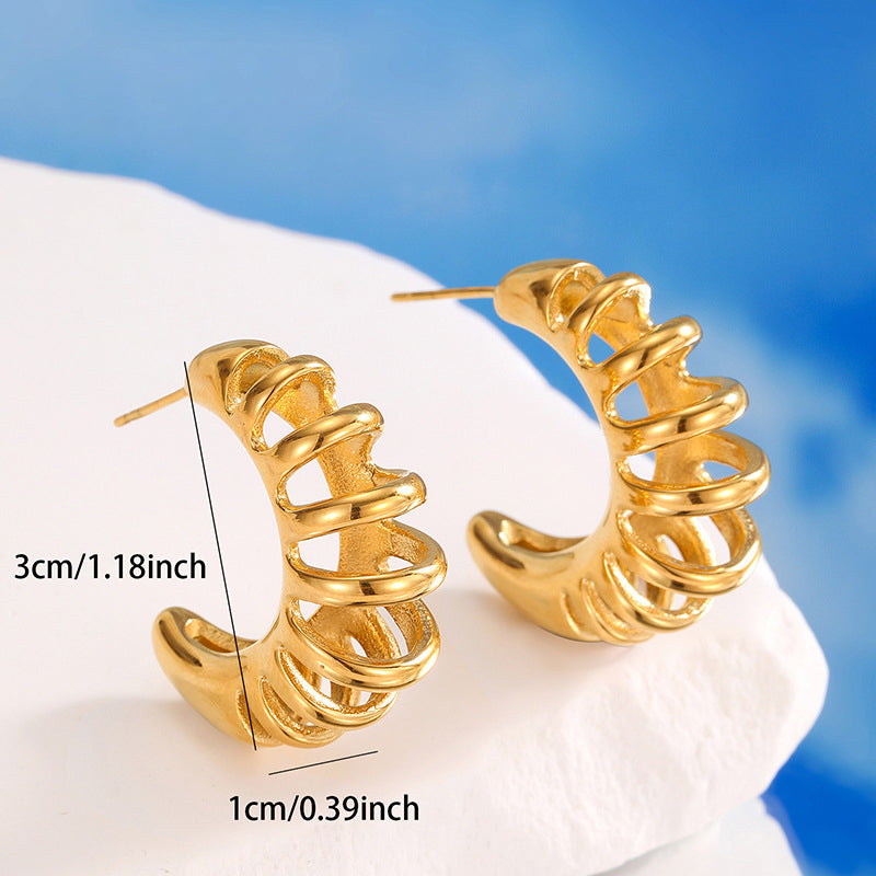 Elira Wave Crest Hoops