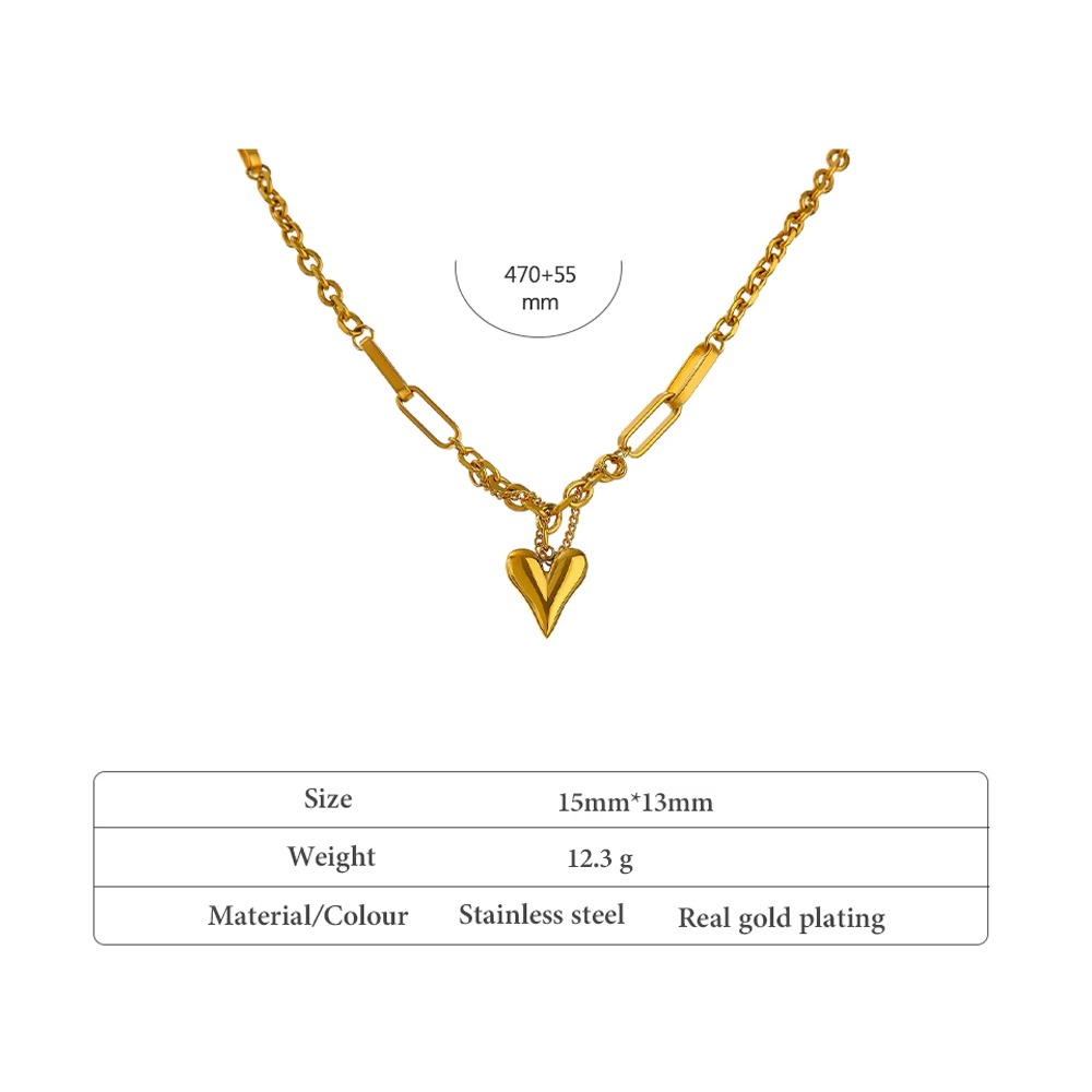 Gul Heart Link Chain Necklace