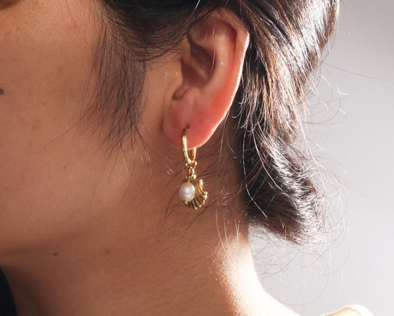 Ila Pearl Shell Hoops