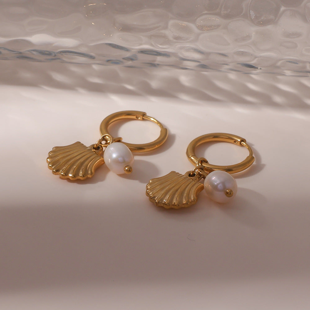 Ila Pearl Shell Hoops