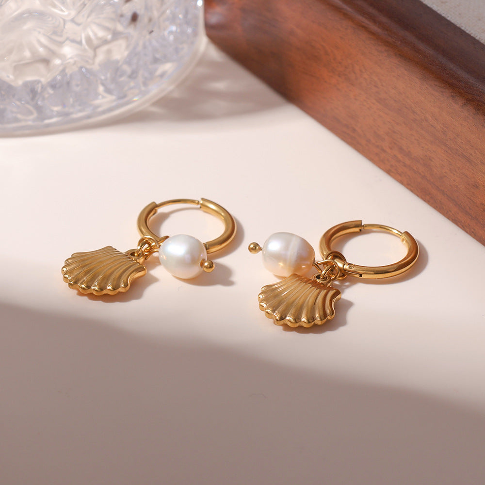 Ila Pearl Shell Hoops