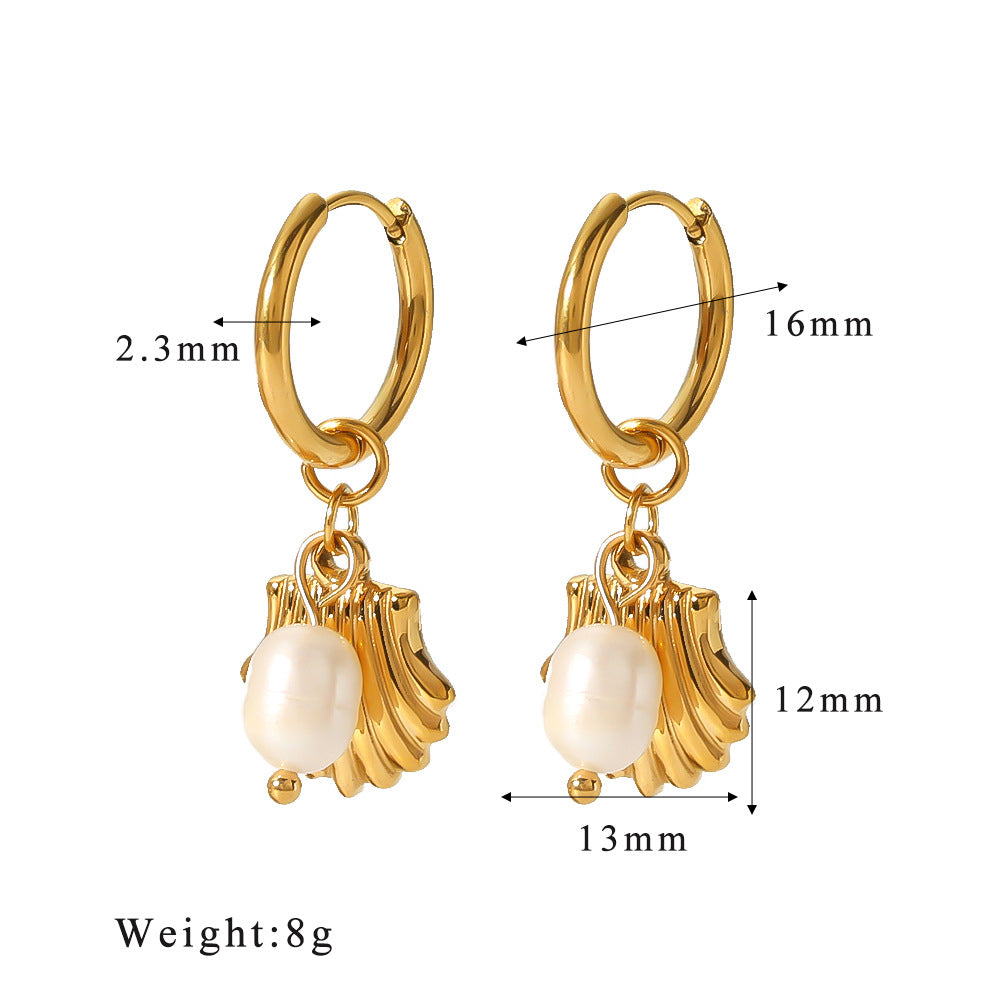 Ila Pearl Shell Hoops