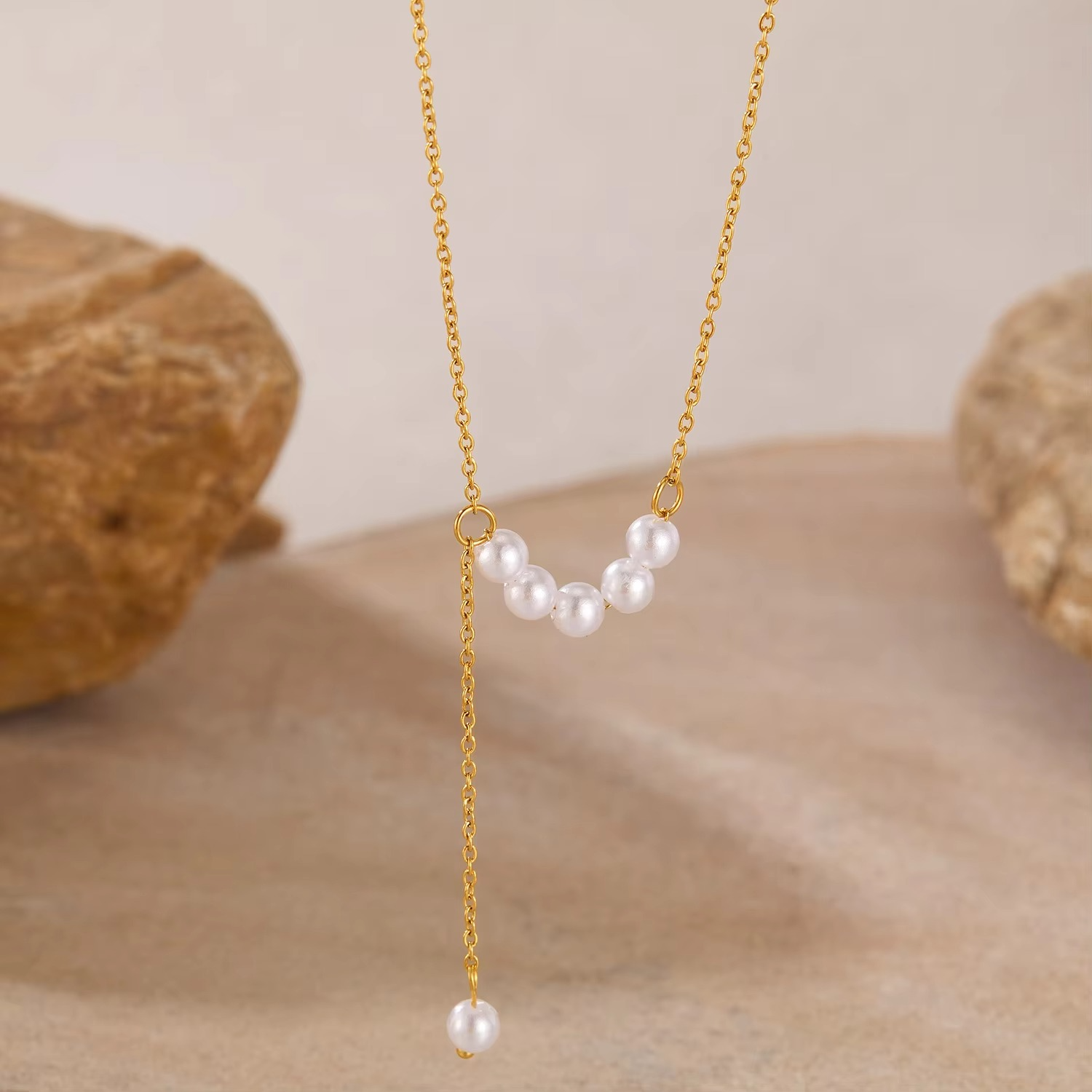 Ina Pearl Line Necklace
