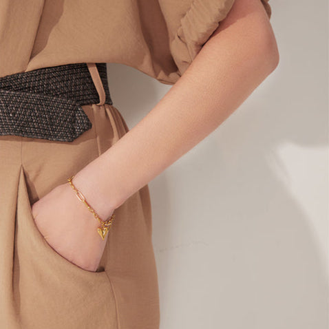 Inaaya Puffy Heart Link Bracelet