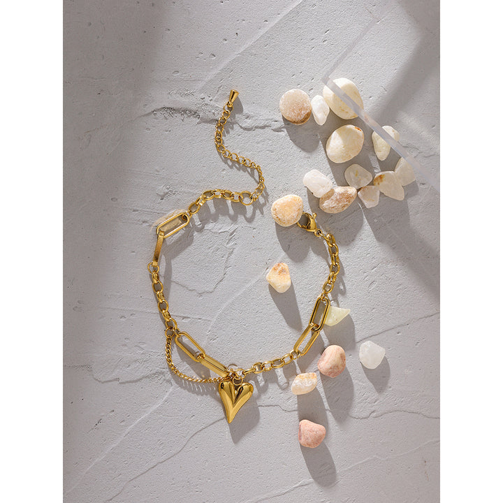 Inaaya Puffy Heart Link Bracelet