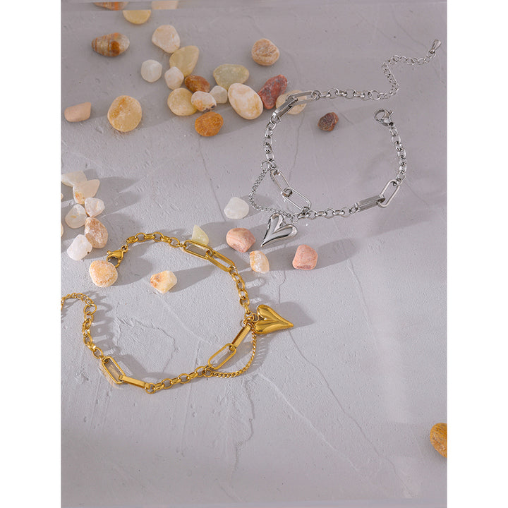 Inaaya Puffy Heart Link Bracelet