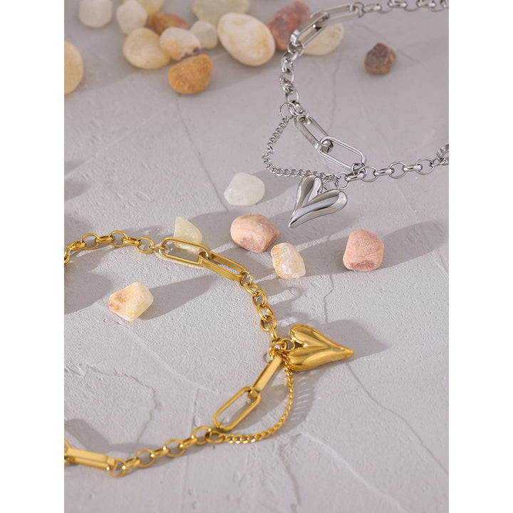 Inaaya Puffy Heart Link Bracelet