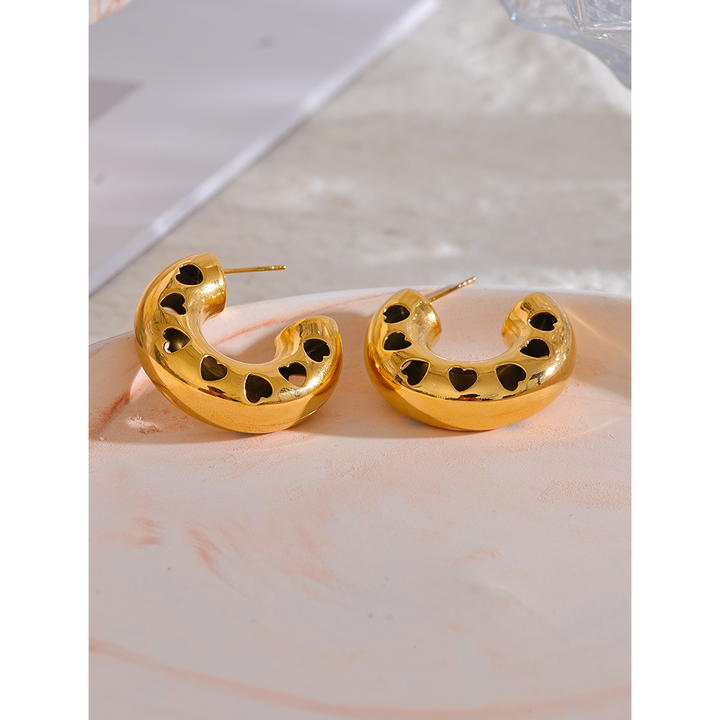 Inaya Cutout Heart Hoops
