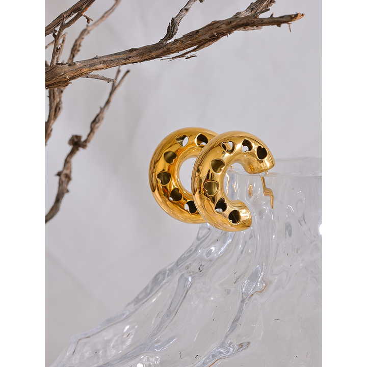 Inaya Cutout Heart Hoops