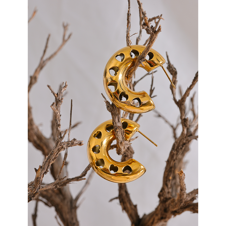 Inaya Cutout Heart Hoops