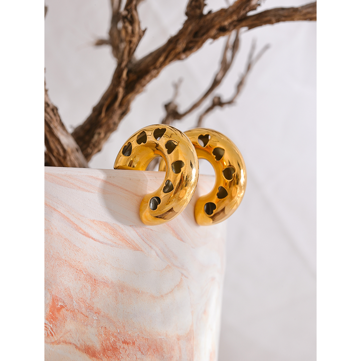 Inaya Cutout Heart Hoops