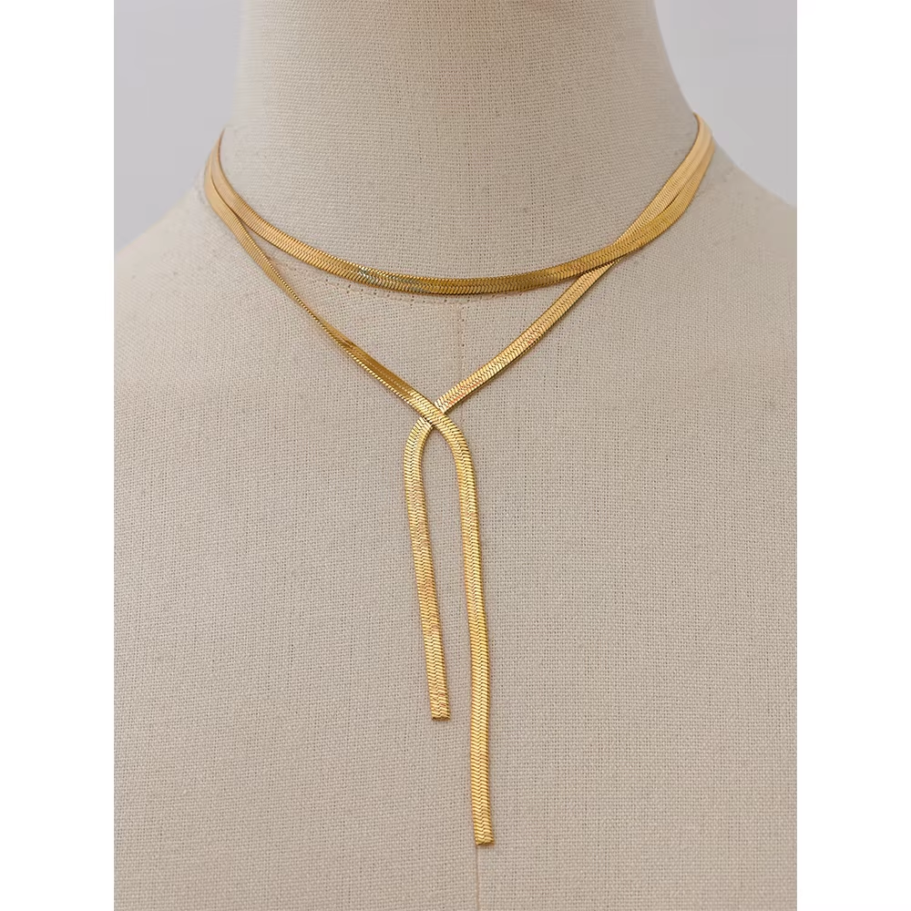 Indira Snake Lariat Necklace