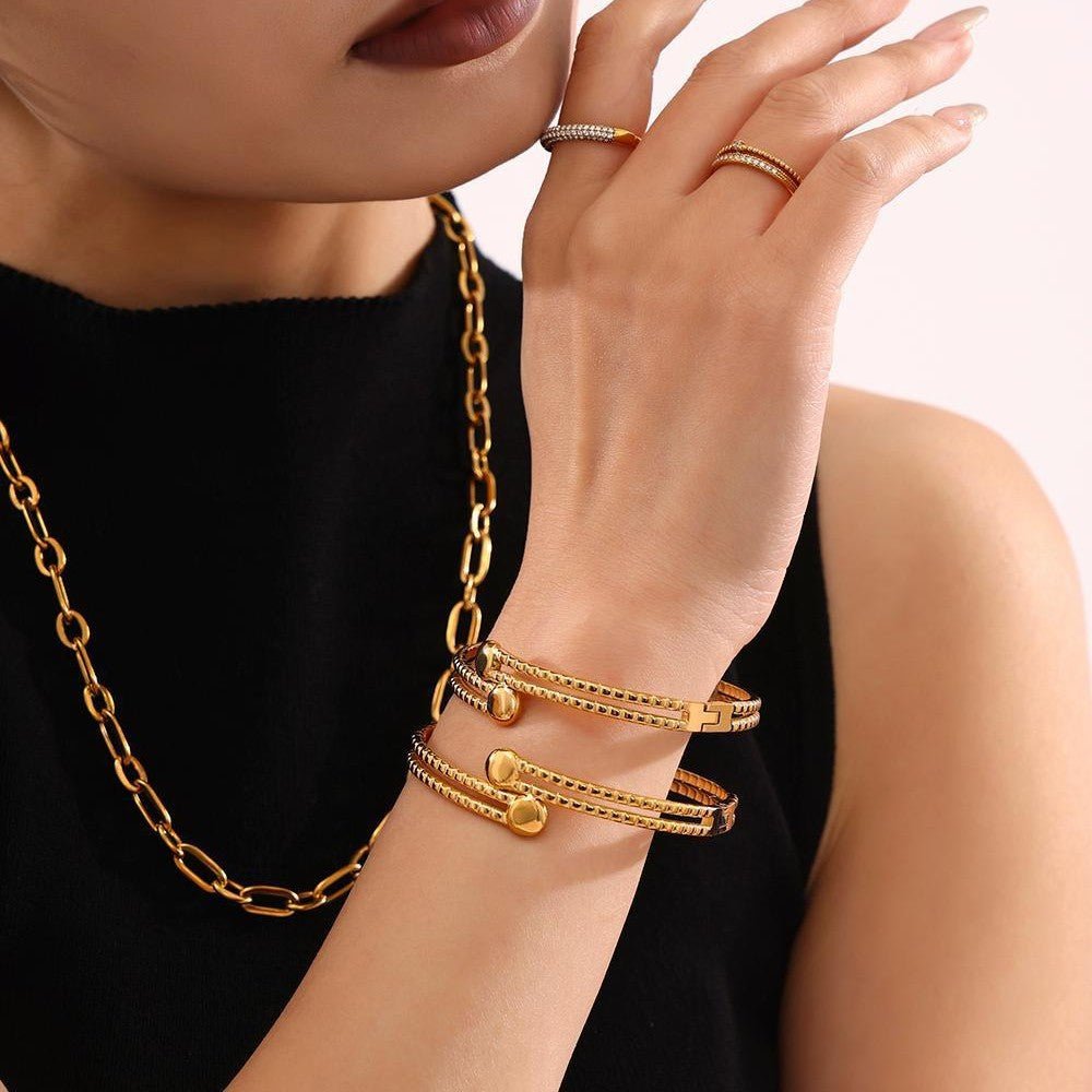 Indira Gridline Wrap Bangle