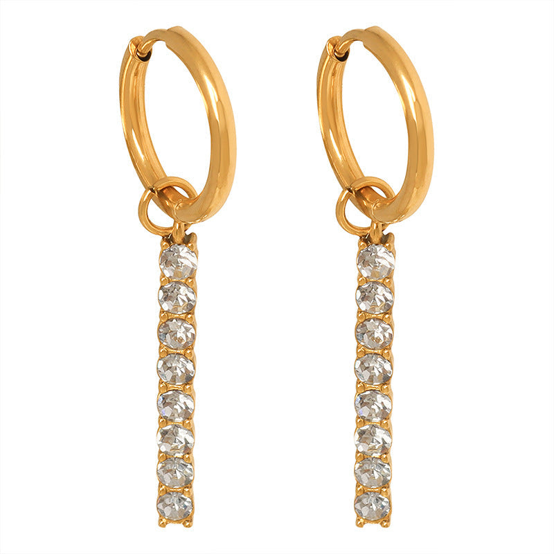Ira Crystal Line Hoops