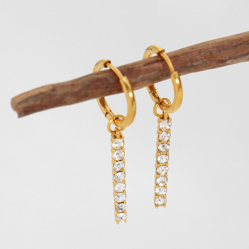 Ira Crystal Line Hoops
