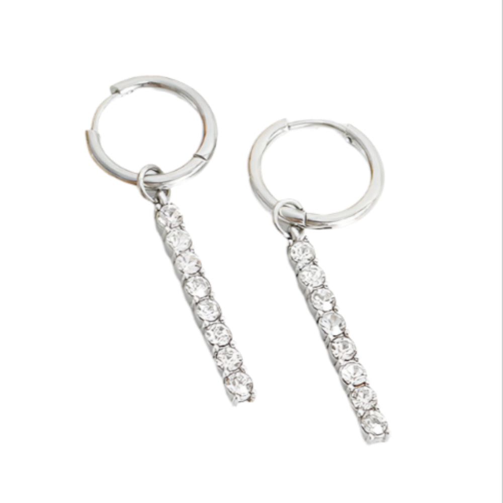 Ira Crystal Line Hoops