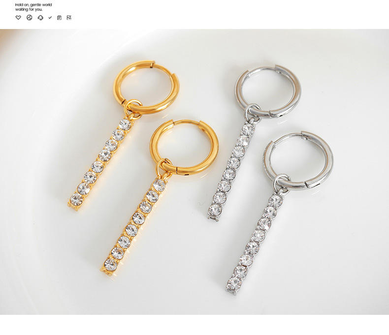 Ira Crystal Line Hoops