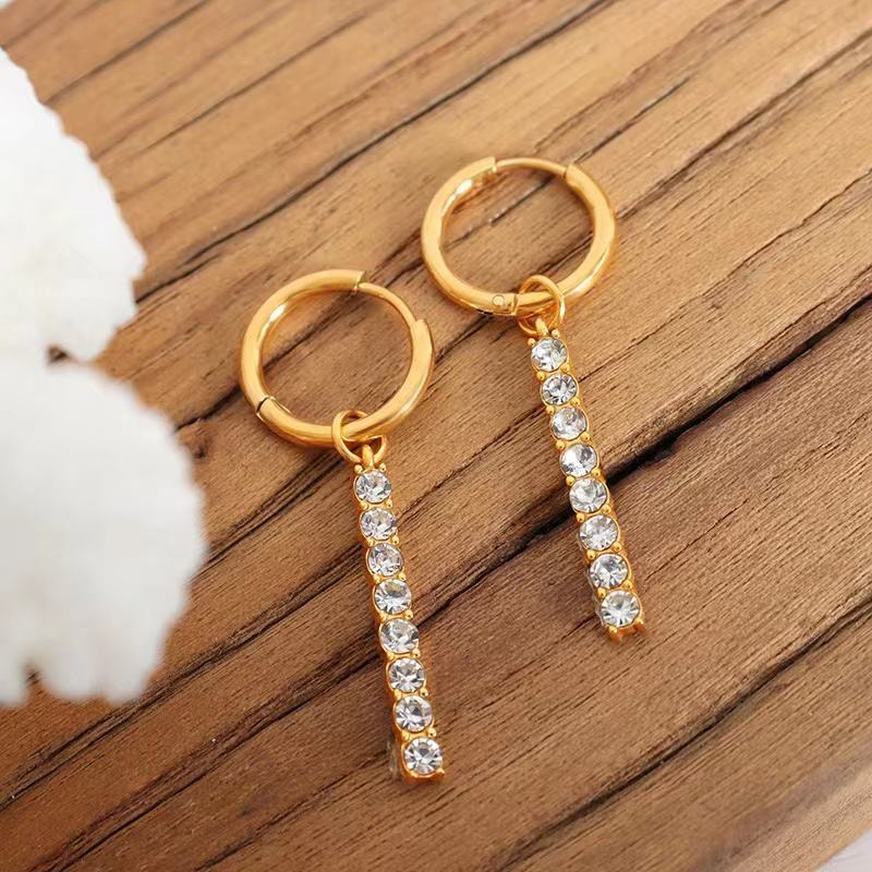 Ira Crystal Line Hoops